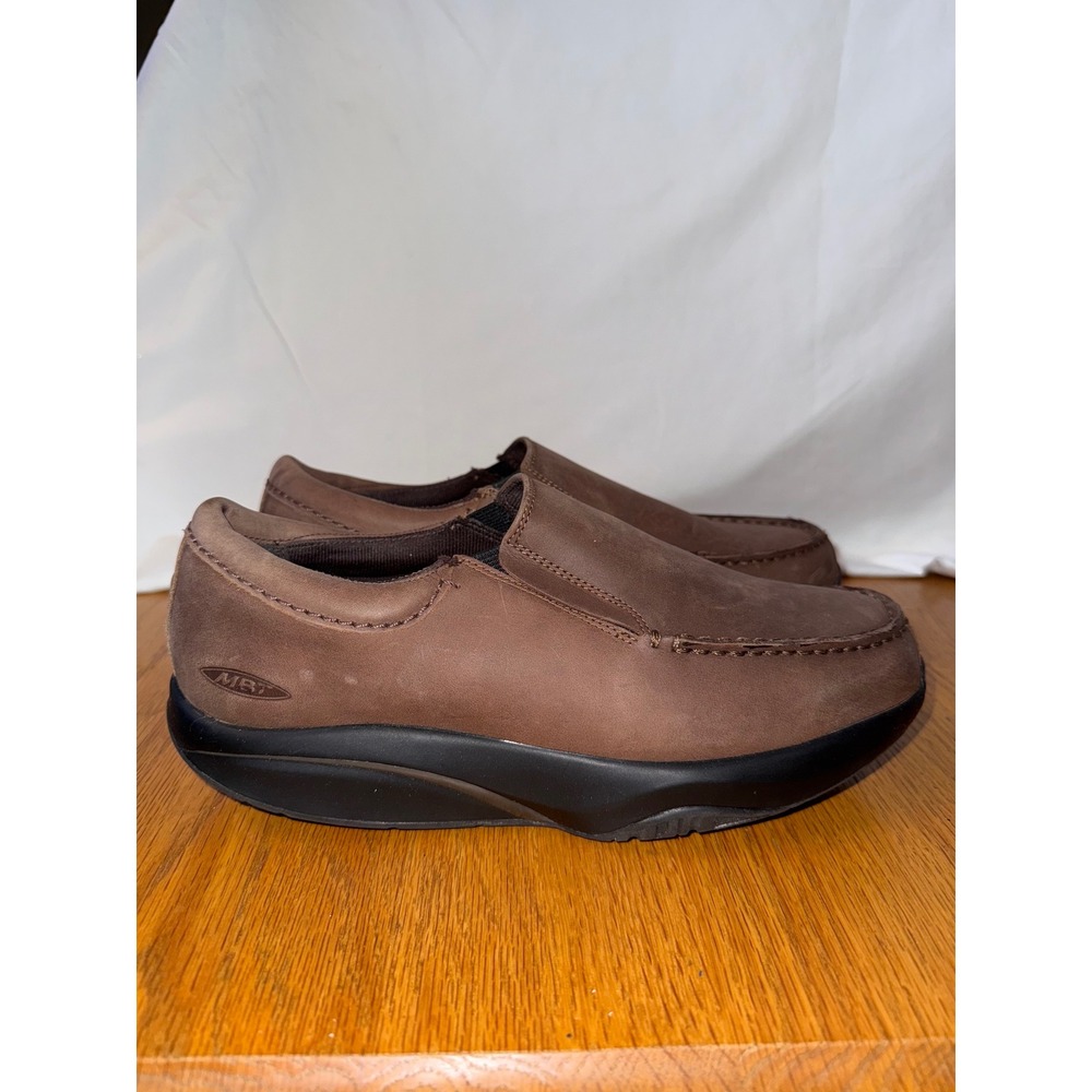 MBT Mens Brown Leather Slip On Loafers Comfort Walking‎ Shoes Size US 5-5.5